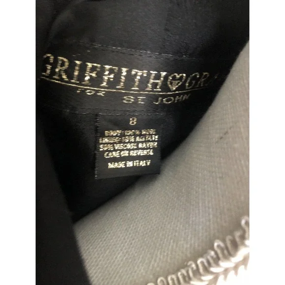 Vintage St John Griffith‎ Gray Black Wool Pocket Blazer Jacket Longline 8 NWT - Picture 15 of 15